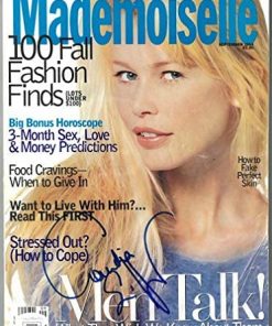 B08WS3HCQR Authentic Autographed Claudia Schiffer Mademoiselle Full Magazine September 1994 cover damage/bends ~ JSA #EE60265 (no label)