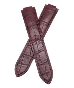 B08W9Q745P 20mm Mahogany Red Alligator Leather Watch Strap For Cartier Ballon Blue 42mm