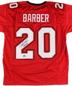 B08VSJXQQW Ronde Barber Autographed/Signed Tampa Bay Custom Red Jersey with"Bucs 4 Life" Inscription
