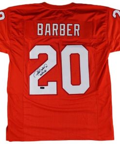 B08W2JRWYR Ronde Barber Autographed/Signed Tampa Bay Custom Orange Jersey with"Bucs 4 Life" Inscription