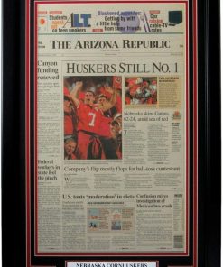 B08WPBH9Z8 Nebraska 1995 National Champs The Arizona Republic Newspaper Framed 157873
