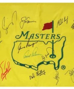 B0036PZWPY Masters Golf Pin Flag Autographed by 15 Former Champions #20