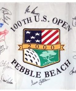 B0036PU77M 2000 US Open (Pebble Beach) Golf Pin Flag Autographed by 26 Former Champions #5