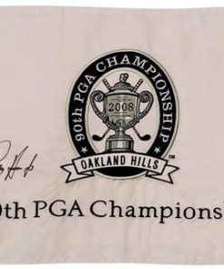 B0036PSIEQ Padraig Harrington Autographed 2008 PGA Championship (Oakland Hills White Embroidered) Golf Pin Flag - Tournament Champion