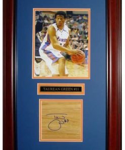 B0036PUJKW Taurean Green Autographed Florida Gators Parquet Floor Framed with 8x10 Photo and Nameplate