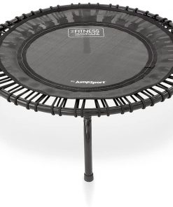 B0030E6O30 JumpSport 220 In Home Cardio Fitness Rebounder - Mini Trampoline with Premium Bungees, Workout DVD, and Online Access to Video Workouts - Safe, Sturdy and Gentle on the Body