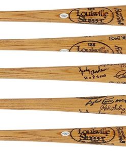 B08V394JXP MLB Hall Of Famers Autographed Bat with Multiple Signatures - JSA - Autographed MLB Bats
