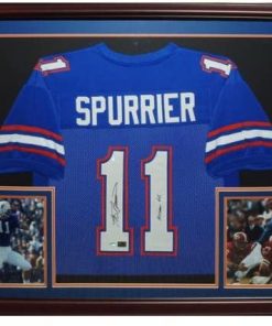 B004BCCY6Q Steve Spurrier Autographed Florida Gators (Blue #11) Deluxe Framed Jersey w/"Heisman 66"