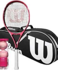 B08T6JLV2H Wilson Serena Pro Lite Tennis Racquet, (4 1/4" Grip) - Bundled with a Wilson Advantage II Tennis Bag (Your Choice of Color) and 1 Can of Pink Tennis Balls (3 Balls)