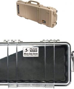 B08WSNNTV1 Pelican Case Bundle - Pelican 1720 Rifle Case with Foam (Desert Tan) + Pelican 1060 Micro Case (Black/Clear)