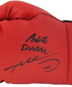 B08WNHYNRM Sugar Ray Leonard, Roberto Duran and Thomas Hearns Signed Everlast Red Boxing Glove (Beckett)