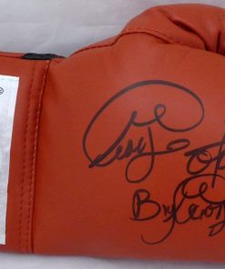 B08WPGTQW6 Authentic Autographed George Foreman Red Everlast Boxing Glove RH In Black Big George Beckett BAS