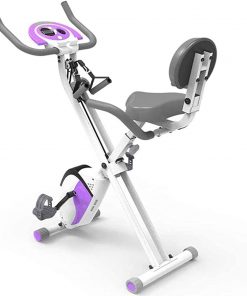 B08T1QQ9XR Home Silent Magnetic Exercise Bike 16 Gear Resistance Adjustment Dial Shelf Suitable Folding Indoor Bicycle Step Fitness Machines