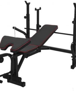 B08WS22JNQ Olympic Weight Bench with Squat Rack,Adjustable Weightlifting Bed Equipment for Home Gym Strength Training[US in Stock]
