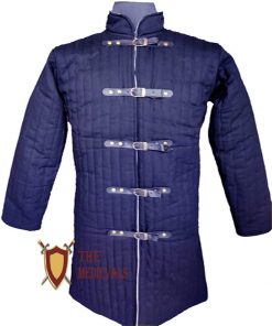 B08VRZZ2M9 Medieval Thick Padded Full Length Gambeson Coat Aketon Jacket Armor