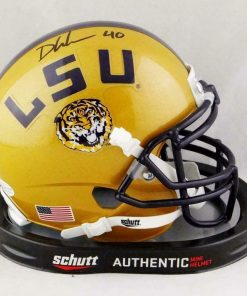 B08WJBLHJG Authentic Autographed Devin White LSU Tigers Gold Schutt Mini Helmet ~ Beckett W *Black