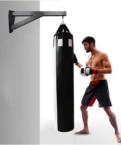 B08T826VXK ZHANGQINGXIU Heavy Punch Bag Wall Bracket Sandbag Holder Hanging Hanger Indoor Boxing Hanger with Rings Punching Bag Accessories, 3 Sizes (Color : Black, Size : 100x28x60cm)