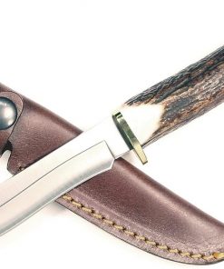 B003Z6JYJO MUELA RUK002 Stag Handle Skinner Gut-Hook Knife with Leather Sheath