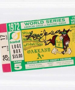 B08W2P1C4V Authentic Autographed Reggie Jackson 1972 World Series Game 5 Ticket (PSA Autograph Graded 10)