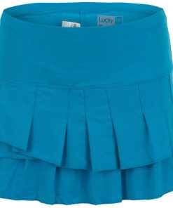 B08VRVZMR6 Lucky In Love Women`s Stitch Down Tier Tennis Skort Turquoise ()