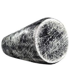 B08WLK197K Carpe Diem Jewelry - Men's Plain And Simple Silver Signet Ring - Engraved Inside And Outside