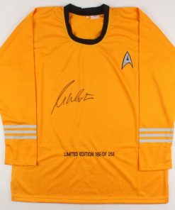 B08W2QZHFQ Authentic Autographed William Shatner Star Trek Captain James T. Kirk Uniform Shirt (PSA COA)