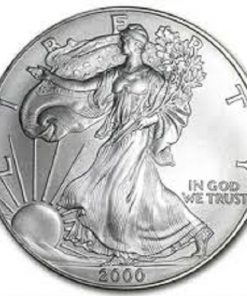 B0088YVOMI 2000 American Silver Eagle .999 Fine Silver Dollar Uncirculated US Mint with Our Certificate of Authenticity