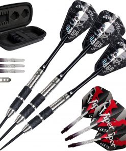 B0041329G0 Viper by GLD Products Desperado 80% Tungsten Steel Tip Darts with Storage/Travel Case: Death Mark, 24 Grams , Black