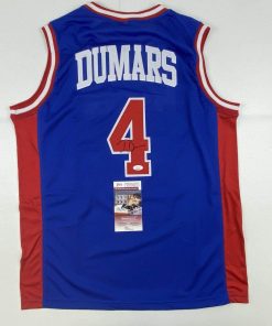 B08VWDY6SQ Autographed/Signed Joe Dumars Detroit Blue Basketball Jersey JSA COA