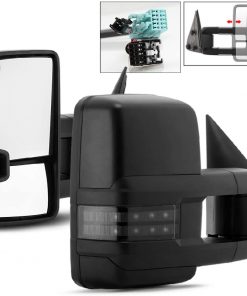 B08SYYLTJ6 For 03-06 Chevy Silverado Suburban Tahoe GMC Sierra Yukon Pickup Truck Extending Power Heated Tow Mirrors w/Smoked Signal