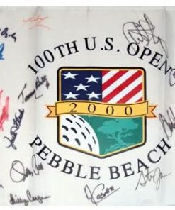 B0036PSDVE 2000 US Open (Pebble Beach) Golf Pin Flag Autographed by 30 Former Champions #1