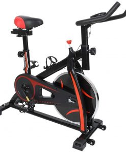 B08SM9XFX4 Stationary Exercise Bike, Indoor Cycling Bike with Tablet Stand & Bottle Holder, Cycle Bicycle LCD Display for Cardio Training Home Workout 2021 New Version