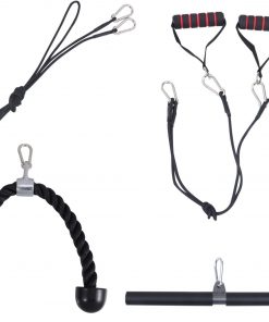 B08X1F5Y85 Wakauto Cable Machine Attachments Fitness Machine Accessories, 4pcs Home Cable Pulley System Fitness Pulley System Gym Equipment Accessories