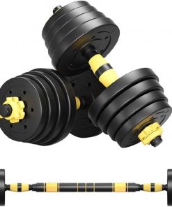 B08WWVBCB8 Adjustable Dumbbell Barbell Weight Pair, Free Weights Set, Weights Dumbbells Set with Connector Rod for Home Office Gym Fitness Workout Exercises Training Equipment for Men/Women