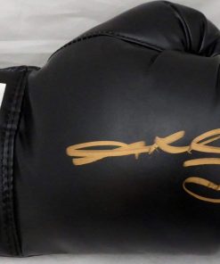 B08WPLKMLM Authentic Autographed Sugar Ray Leonard Black Everlast Boxing Glove RH In Gold Beckett BAS Stock #177560