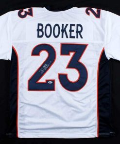 B08W2PFLQC Authentic Autographed Devontae Booker Denver White Jersey (Beckett Hologram)