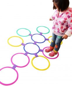 B08SKF1K2V Ring Toss Games Hua Children Puzzle Hopscotch Hopping Circle Toy, Indoor and Outdoor Agile Balance Physical Training Creative Game Set, for Kids Aged 3-10 (Size : 38cm)