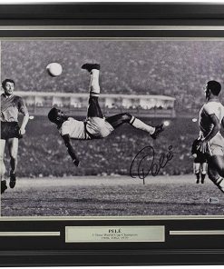 B08WHYCPDS Pele Signed Framed 16x20 Bicycle Kick Photo BAS