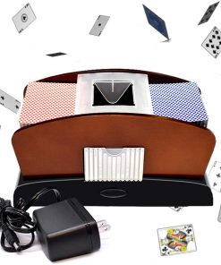 B08SQRQWLX CNPOP Automatic Card Shuffler Easy to Use Battery and Charging Dual Purpose Purpose Wooden Playing Card Shuffler Machine is Used for Family Entertainment Games