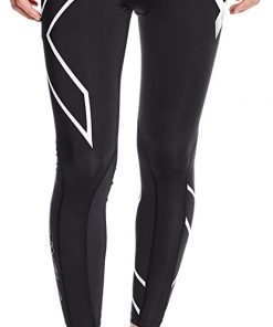 B005H3IDQI 2XU Men's Compression Tights, Black/Silver, Small Tall