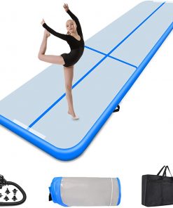B08TR2WKLC Gymnastics Tumbling Mat 4/8 Inch Thickness Inflatable Gymnastics Mats Tumble Track, Training Mats with Air Pump for Kids Gym Home Use Cheerleading Yoga