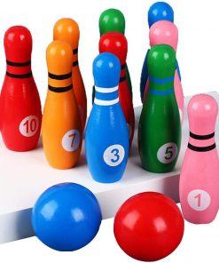 B08TC4RR27 bowling Set Children's Toys for Children Over The Age of 2 Indoor Ball Games for Early Childhood Education Develop Children's Cognitive Ability (Color : Color, Size : 10 Bottles 2 Balls)