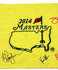 B08W2LPJKF Authentic Autographed Bill Haas, Chris Kirk 2014 Masters Flag ~ Certified