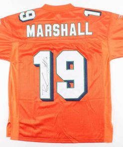 B08W2LJGWS Authentic Autographed Brandon Marshall Miami Rebook Jersey (JSA COA) 6Xpro Bowl W.R.
