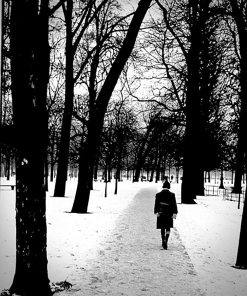 B08WKQ5V6P School Girl crossing Tuileries Gardens Paris 1961