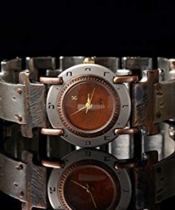 B08RLLYCPF WATCHCRAFT Women's ALEPHS, Judaica, Silver trim hammered Watch.