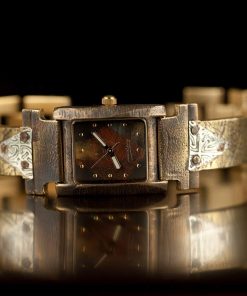 B08RLHKV9Z WATCHCRAFT Women's RT1C3 Florence, Brass textured design, Sterling Celtic Watch.