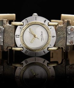 B08S43D97K WATCHCRAFT Women's FFMV13 Full Moon Tri-Layer Brass and Silver Watch.