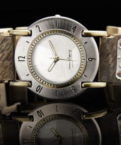 B08S434YS8 WATCHCRAFT Men's WFMMV13 Full Moon Tri-Layer Brass and Silver Watch.