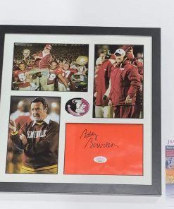 B08VWJ3TY7 BOBBY BOWDEN SIGNED 12X12 FRAMED PYLON COLLAGE FLORIDA ST. HALL OF FAME JSA COA